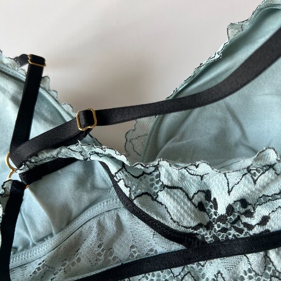 NWT Aerie Midnight Lace Padded Longline Bralette Bra Blue Size Medium M NEW - Picture 13 of 13